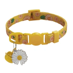 Cheap Pet Cats Neck Collars Necklaces Daisy Pendant Cat Collar