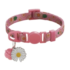 Cheap Pet Cats Neck Collars Necklaces Daisy Pendant Cat Collar