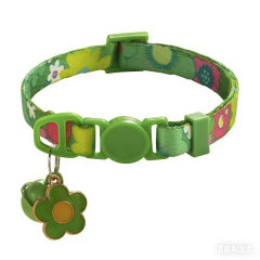 Printed Pet Collar Adjustable Safety Buckle Cat Collar with Bell