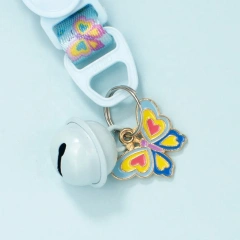 Hot Selling Modern Butterfly Print Nylon Dog Collar Soft Adjustable Small Bell Eco-Friendly Pet Accessories