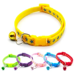 Fashion Pet Cats Collar Colorful Pattern Cute Bell Adjustable Collars For Cats Kitten DIY Ring Necklace Pet Accessories