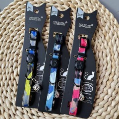 Safety Buckle Snakeskin Grey Collar Plain Cat With Flower