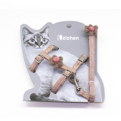 Adjustable Cats Harness Breakaway Cat Harness Leash Cotton Strap
