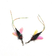 Handmade Simulation Replacement Heads Cat Toy Fly Insect Feather