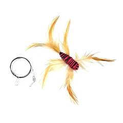 Handmade Simulation Replacement Heads Cat Toy Fly Insect Feather