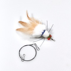 Handmade Simulation Replacement Heads Cat Toy Fly Insect Feather