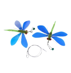 Handmade Simulation Replacement Heads Cat Toy Fly Insect Feather
