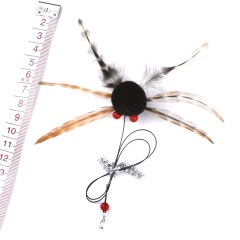 Handmade Simulation Replacement Heads Cat Toy Fly Insect Feather