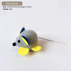 Plush Cat Interactive Toy Clockwork Design No Need for Charging Automatic Walking Vibration Ring Mouse