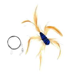 Handmade Simulation Replacement Heads Cat Toy Fly Insect Feather