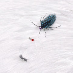 Handmade Simulation Replacement Heads Cat Toy Fly Insect Feather