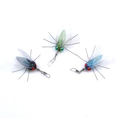 Handmade Simulation Replacement Heads Cat Toy Fly Insect Feather