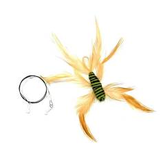 Handmade Simulation Replacement Heads Cat Toy Fly Insect Feather