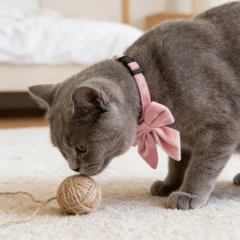 Solid Color Cat Collar with Bell Cute Ruffle Skirt Design Soft Adjustable Kitten Neck Strap Comfortable Pet Decor Accessory