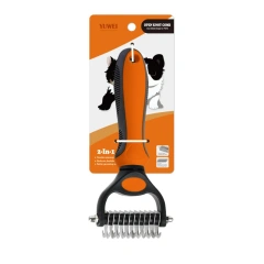 Hot Double Toothed Dog, Cat, Pet Hair Comb; Pet Grooming Device; Convenient To Carry