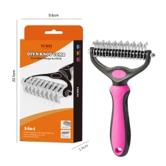 Hot Double Toothed Dog, Cat, Pet Hair Comb; Pet Grooming Device; Convenient To Carry