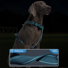 Heavy Duty No-Pull Dog Harness Adjustable Reflective Pet Training Harness with Leather Handle Golden Retriever German Shepherd