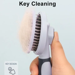 Dog Self Cleaning Slicker Brush Skin Friendly Pet Deshedding Grooming Tool Comb for Dogs & Cats