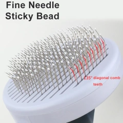 Dog Self Cleaning Slicker Brush Skin Friendly Pet Deshedding Grooming Tool Comb for Dogs & Cats