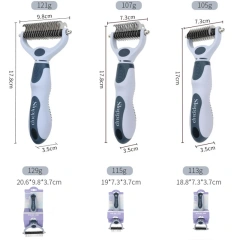 One/Double Head Design Pet Deshedding Brush Dog Undercoat Rake Cat Dematting Comb for Grooming