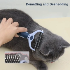 One/Double Head Design Pet Deshedding Brush Dog Undercoat Rake Cat Dematting Comb for Grooming