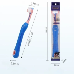 Pet Dog Toothbrush 3-Sided Pet Toothbrush Dog Cleaning Mouth Toothbrush Multiangle Cleaning Teeth Tool Cat Supplies
