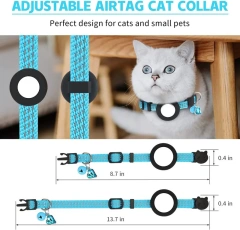 Breathable Pet Locator Nylon Collar for Airtag Adjustable Size Locator Collar for Cat Waterproof Outdoor Pet Tracker