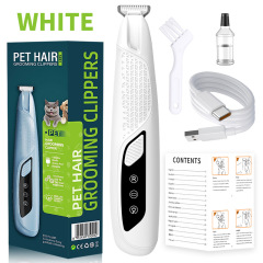 Multi-color Rechargeable Electric Pet Hair Trimmer LED Light Professional Dog Cat Grooming Clipper