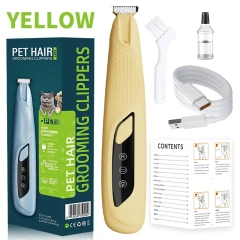 Multi-color Rechargeable Electric Pet Hair Trimmer LED Light Professional Dog Cat Grooming Clipper
