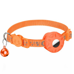Nylon Cat and Dog Collar Reflective Star Moon Design with Silicone AirTag Holder and Bell for GPS Tracking