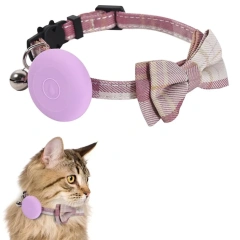 Bow Tie Pet Collar With Bell Silicone Protector Tracker Locator Holder Collar Accessories Adjustable for Airtag