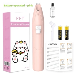 Hot selling battery shaving pet hair clipper cat pedicure hair clipper multifunctional warm light plastic pedicure dog clipper