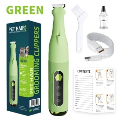 Multi-color Rechargeable Electric Pet Hair Trimmer LED Light Professional Dog Cat Grooming Clipper