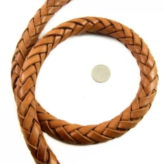 Thick 8-strand woven pet dog leash yellow cowhide safety hook medium and large dog leash dog leash