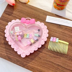 Children's hair tie, hair accessory, hair ring, and jewelry storage box set
