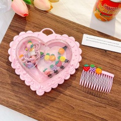Children's hair tie, hair accessory, hair ring, and jewelry storage box set
