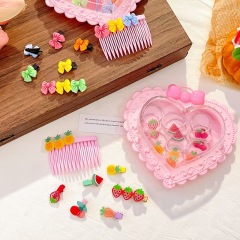 Children's hair tie, hair accessory, hair ring, and jewelry storage box set