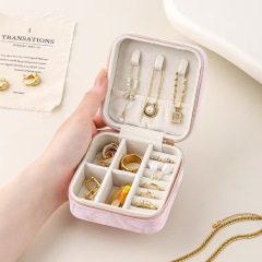 Mini Zipper Portable Jewelry Box for Rings and Necklaces