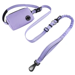 Stretchable dog walking rope, optional waist bag, hands-free running leash, explosion-proof punch for medium and large dogs