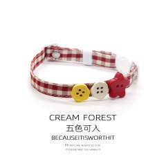 Pet Breakaway Cat Collar, Safe Cute Cotton and Linen Material Adjustable