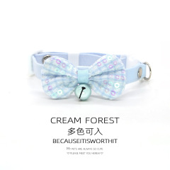 Pet Breakaway Cat Collar, Safe Cute Cotton and Linen Material Adjustable