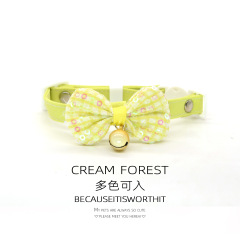 Pet Breakaway Cat Collar, Safe Cute Cotton and Linen Material Adjustable