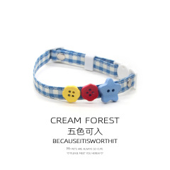 Pet Breakaway Cat Collar, Safe Cute Cotton and Linen Material Adjustable