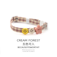 Pet Breakaway Cat Collar, Safe Cute Cotton and Linen Material Adjustable