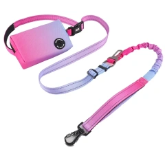 Stretchable dog walking rope, optional waist bag, hands-free running leash, explosion-proof punch for medium and large dogs