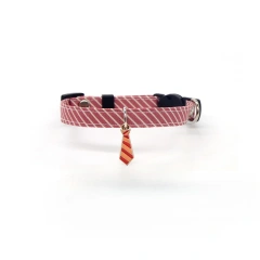 Cat Striped Bow Tie Animal Striped Collar Pet Adjustable Christmas Cat Collar Pet Collar kitten accessories