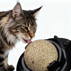 Durable Pet Toys Rotating Wall Catnip Ball Natural Plants Catnip for Cats Cat Play Molar Teeth Cleaning Mouse Catnip Toy