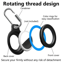 Protective Case For Apple AirTags Anti-Lost Cover With Keychain Silicone Bumper Anti-Scratch For Air Tag