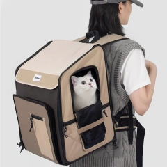 Large Capacity Breathable Pet Backpack Luxury Portable Foldable Cat Dog Tent Bag Solid Outdoor Pet Shoulder Bag