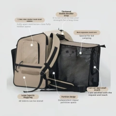 Large Capacity Breathable Pet Backpack Luxury Portable Foldable Cat Dog Tent Bag Solid Outdoor Pet Shoulder Bag